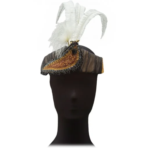 Venetian Reflections by Nicolao Nicolao Atelier - 30's Headband Hairstyle - Stones and Feathers - Hats - Made in Italy - Luxury Exclusive Collection - Avvenice^ Other Accessories