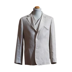 Venetian Reflections by Nicolao Nicolao Atelier - 30's Jacket and Vest - Ecru Linen Man - Jacket - Made in Italy - Luxury Exclusive Collection - Avvenice^ Jackets | Dresses