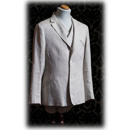 Venetian Reflections by Nicolao Nicolao Atelier - 30's Jacket and Vest - Ecru Linen Man - Jacket - Made in Italy - Luxury Exclusive Collection - Avvenice^ Jackets | Dresses