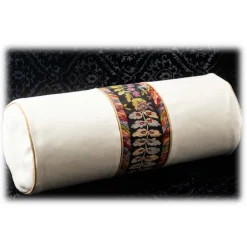 Venetian Reflections by Nicolao Nicolao Atelier - Satin Cylinder Pillow with Central Pattern - Pillow - Made in Italy - Luxury Exclusive Collection - Avvenice
