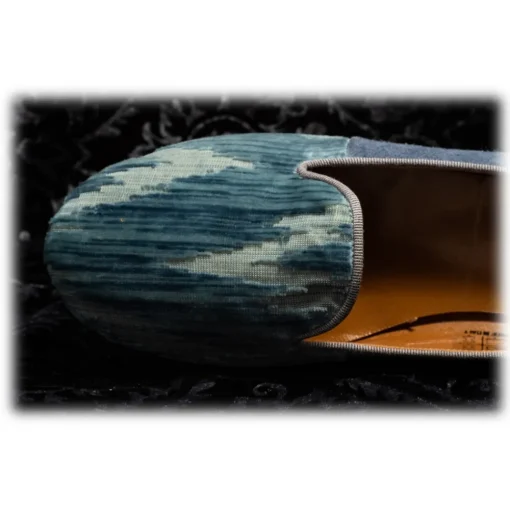 Venetian Reflections by Nicolao Nicolao Atelier - Silk Velvet Slipper Shoe - Light Blue Woman - Shoe - Made in Italy - Luxury Exclusive Collection - Avvenice^ Slippers