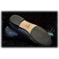 Venetian Reflections by Nicolao Nicolao Atelier - Silk Velvet Slipper Shoe - Light Blue Woman - Shoe - Made in Italy - Luxury Exclusive Collection - Avvenice^ Slippers