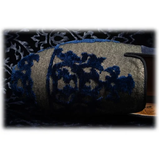 Venetian Reflections by Nicolao Nicolao Atelier - Silk Velvet Slipper Shoe - Blue Gold Man - Shoe - Made in Italy - Luxury Exclusive Collection - Avvenice^ Slippers