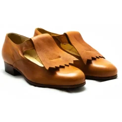 Venetian Reflections by Nicolao Nicolao Atelier - Slipper Shoe - Man Cognac Color with Fringe - Shoe - Made in Italy - Luxury Exclusive Collection - Avvenice^ Slippers