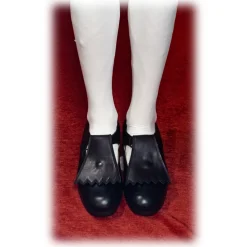 Venetian Reflections by Nicolao Nicolao Atelier - Slipper Shoe - Man Black Color with Fringe - Shoe - Made in Italy - Luxury Exclusive Collection - Avvenice^ Slippers