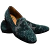 Venetian Reflections by Nicolao Nicolao Atelier - Velvet Brocade Slipper Shoe - Teal Green - Shoe - Made in Italy - Luxury Exclusive Collection - Avvenice
