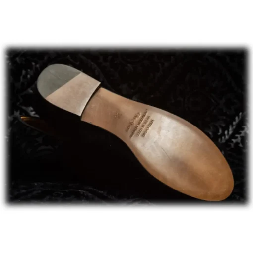 Venetian Reflections by Nicolao Nicolao Atelier - Velvet Brocade Slipper Shoe - Black with Pattern Woman - Shoe - Made in Italy - Luxury Exclusive Collection - Avvenice
