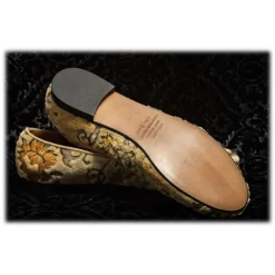 Venetian Reflections by Nicolao Nicolao Atelier - Velvet Brocade Slipper Shoes - Cream Color Woman - Shoe - Made in Italy - Luxury Exclusive Collection - Avvenice^ Slippers