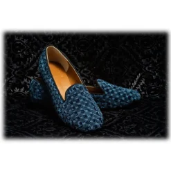Venetian Reflections by Nicolao Nicolao Atelier - Velvet Slipper Sock - Light Blue Woman - Shoe - Made in Italy - Luxury Exclusive Collection - Avvenice^ Slippers