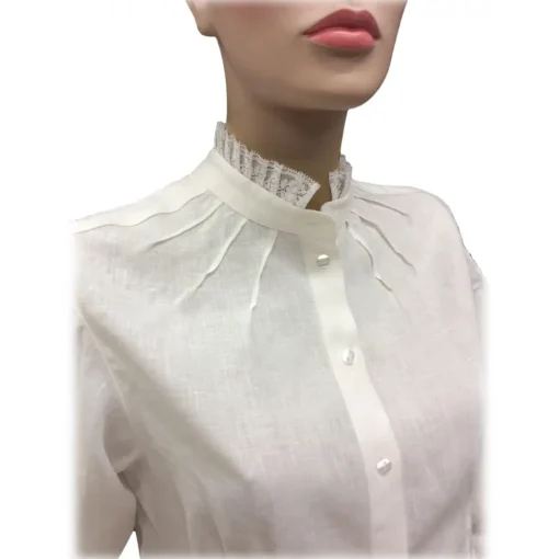 Venetian Reflections by Nicolao Nicolao Atelier - Women's Shirt Pattern of Late 19th Century Inspiration - Shirt - Made in Italy - Luxury Exclusive Collection - Avvenice