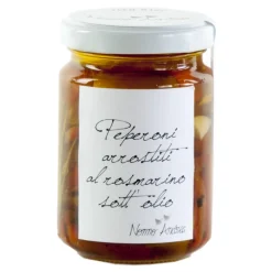 Nonno Andrea - Marinated Roasted Peppers with Rosemary - Marinated Vegetables Organic - 140 g - Avvenice^ Preserved Foods