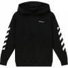 Off-White - Black and White Cotton Logo Print Hoodie - Exclusive Luxury Collection - Avvenice^ Sweatshirts