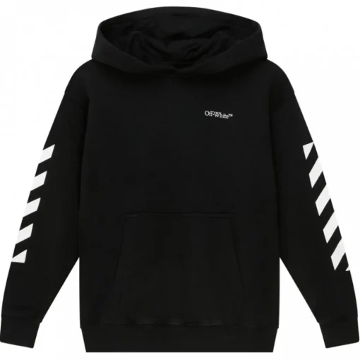 Off-White - Black and White Cotton Logo Print Hoodie - Exclusive Luxury Collection - Avvenice^ Sweatshirts