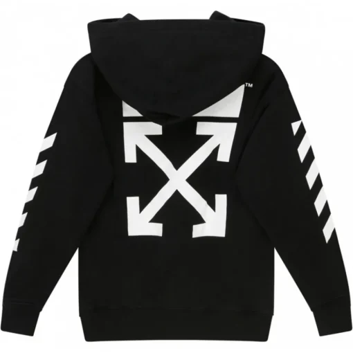 Off-White - Black and White Cotton Logo Print Hoodie - Exclusive Luxury Collection - Avvenice^ Sweatshirts