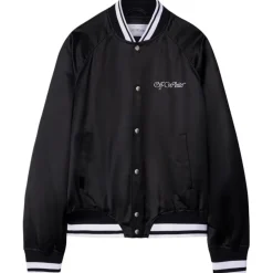 Off-White - Black College Sateen Souvenir Jacket - Exclusive Luxury Collection - Avvenice^ Jackets