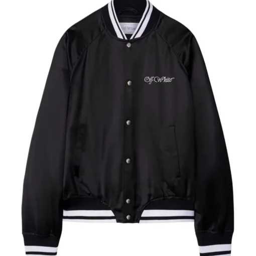 Off-White - Black College Sateen Souvenir Jacket - Exclusive Luxury Collection - Avvenice^ Jackets