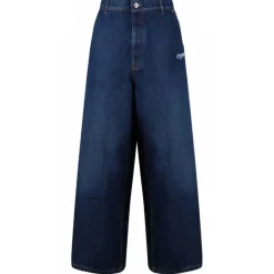 Off-White - Blue Logo Embroidered Jeans - Exclusive Luxury Collection - Avvenice^ Trousers