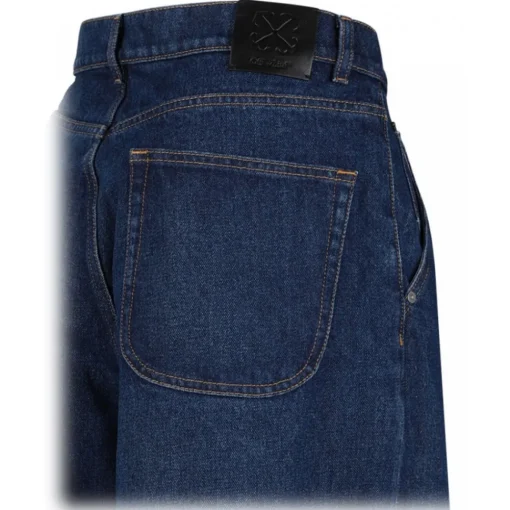 Off-White - Blue Logo Embroidered Jeans - Exclusive Luxury Collection - Avvenice^ Trousers