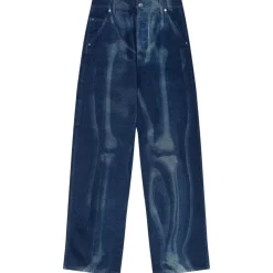 Off-White - Indigo Blue Cotton Skeleton Print Jeans - Exclusive Luxury Collection - Avvenice^ Trousers
