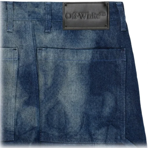 Off-White - Indigo Blue Cotton Skeleton Print Jeans - Exclusive Luxury Collection - Avvenice^ Trousers