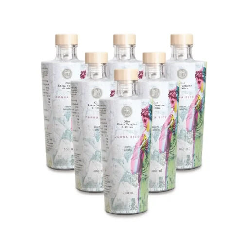 Olio le Donne del Notaio - Donna dei Ferri - Glass Bottle - Extra Virgin Olive Oil - Artisan - Italian Quality - 6 x 200 ml - Avvenice^ Oil & Vinegar