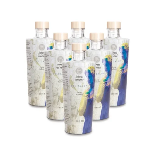 Olio le Donne del Notaio - Celidalba - Glass Bottle - Extra Virgin Olive Oil - Artisan - Italian High Quality - 6 x 200 ml - Avvenice