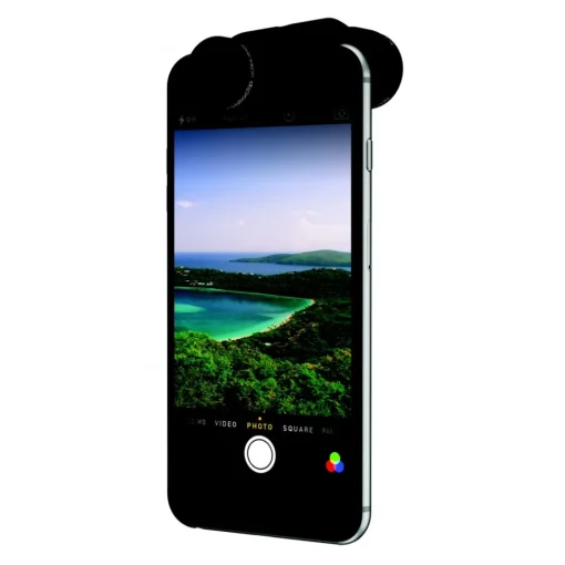 Olloclip - Active Lens Set - Black / Black Clip - iPhone 6 / 6s / 6 Plus / 6s Plus - Ultra-Wide Telephoto - Lens Set - Avvenice
