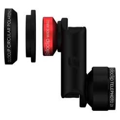 Olloclip - Telephoto + Wide-Angle + Macro 10X + CPL Lens Set - Black Red / Black Clip - iPhone 6 / 6s / 6 Plus / 6s Plus - Avvenice^ Photo & Video