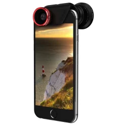 Olloclip - Telephoto + Wide-Angle + Macro 10X + CPL Lens Set - Black Red / Black Clip - iPhone 6 / 6s / 6 Plus / 6s Plus - Avvenice^ Photo & Video