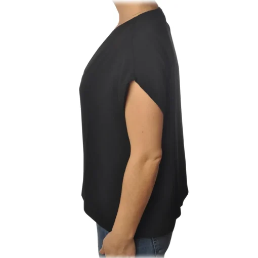 Ottod'Ame Ottod'Ame - Blouse with V-Neck - Black - Top - Luxury Exclusive Collection - Avvenice^ Tops