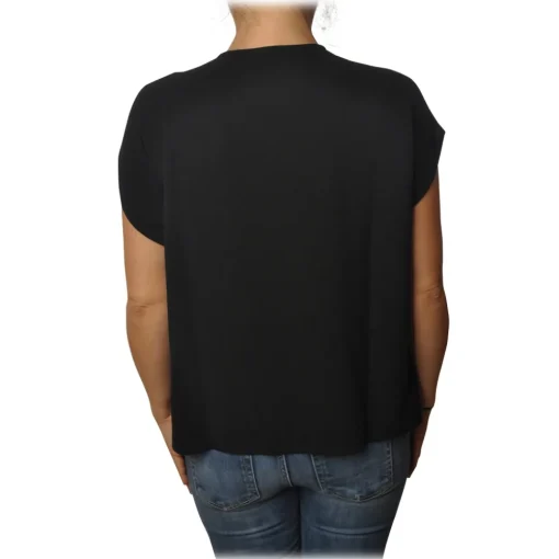 Ottod'Ame Ottod'Ame - Blouse with V-Neck - Black - Top - Luxury Exclusive Collection - Avvenice^ Tops