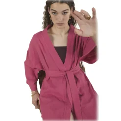 Ottod'Ame Ottod'Ame - Cotton Kimono Jacket - Pink - Jacket - Luxury Exclusive Collection - Avvenice