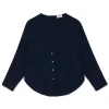 Ottod'Ame Ottod'Ame - Crew Neck Shirt with Knot Detail - Blue - Shirt - Luxury Exclusive Collection - Avvenice