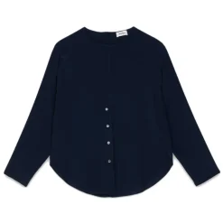 Ottod'Ame Ottod'Ame - Crew Neck Shirt with Knot Detail - Blue - Shirt - Luxury Exclusive Collection - Avvenice
