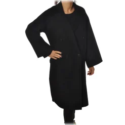 Ottod'Ame Ottod'Ame - Double Breasted Coat - Black - Jacket - Luxury Exclusive Collection - Avvenice