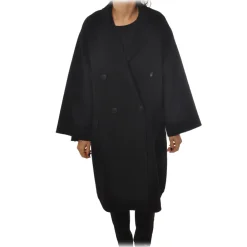 Ottod'Ame Ottod'Ame - Double Breasted Coat - Black - Jacket - Luxury Exclusive Collection - Avvenice