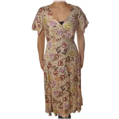 Ottod'Ame Ottod'Ame - Dress in Abstract Pattern - Beige - Dresses - Luxury Exclusive Collection - Avvenice