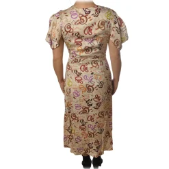 Ottod'Ame Ottod'Ame - Dress in Abstract Pattern - Beige - Dresses - Luxury Exclusive Collection - Avvenice