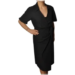 Ottod'Ame Ottod'Ame - Dress With V Collar - Black - Dresses - Luxury Exclusive Collection - Avvenice^ Dresses