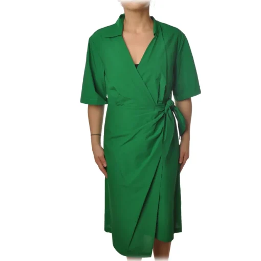 Ottod'Ame Ottod'Ame - Dress With V Collar - Green - Dresses - Luxury Exclusive Collection - Avvenice