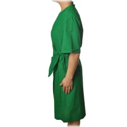 Ottod'Ame Ottod'Ame - Dress With V Collar - Green - Dresses - Luxury Exclusive Collection - Avvenice
