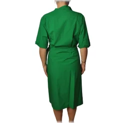 Ottod'Ame Ottod'Ame - Dress With V Collar - Green - Dresses - Luxury Exclusive Collection - Avvenice