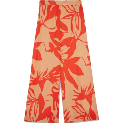 Ottod'Ame Ottod'Ame - Floral Patterned Viscose Trousers - Beige/Red - Trousers - Luxury Exclusive Collection - Avvenice