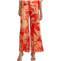 Ottod'Ame Ottod'Ame - Floral Patterned Viscose Trousers - Beige/Red - Trousers - Luxury Exclusive Collection - Avvenice
