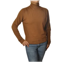 Ottod'Ame Ottod'Ame - High Neck Sweater - Tobacco - Sweater - Luxury Exclusive Collection - Avvenice^ Knitwears