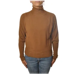 Ottod'Ame Ottod'Ame - High Neck Sweater - Tobacco - Sweater - Luxury Exclusive Collection - Avvenice^ Knitwears