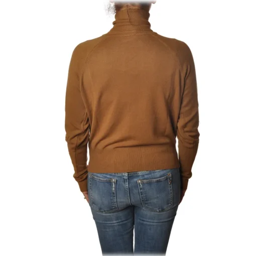 Ottod'Ame Ottod'Ame - High Neck Sweater - Tobacco - Sweater - Luxury Exclusive Collection - Avvenice^ Knitwears