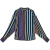 Ottod'Ame Ottod'Ame - Korean Collar Shirt in Striped Pattern - Multicolour - Shirt - Luxury Exclusive Collection - Avvenice^ Shirts
