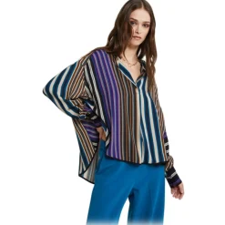 Ottod'Ame Ottod'Ame - Korean Collar Shirt in Striped Pattern - Multicolour - Shirt - Luxury Exclusive Collection - Avvenice^ Shirts