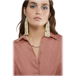 Ottod'Ame Ottod'Ame - Linen Oversized Shirt - Salmon Pink - Shirt - Luxury Exclusive Collection - Avvenice